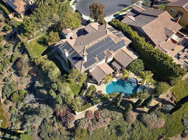 aerial view featuring a residential view