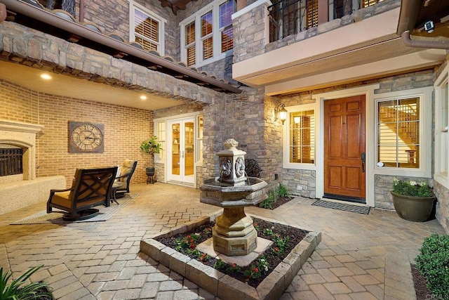 view of patio with french doors