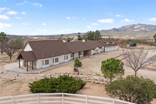 39725 Ivan Dr, Anza, CA 92539 - exterior space featuring driveway, a mountain view, and a shingled roof