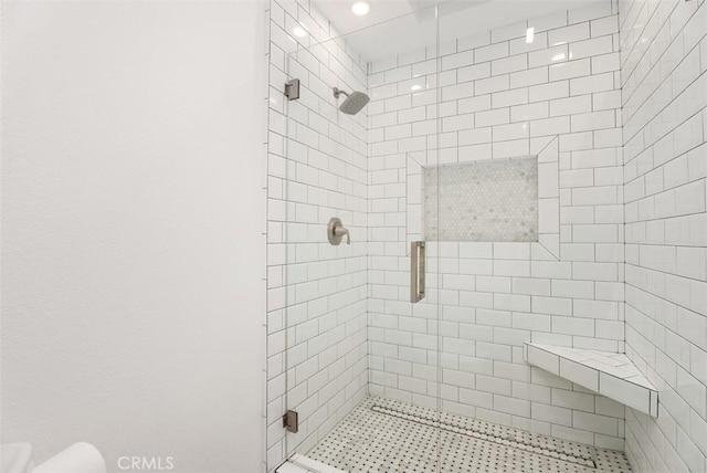 full bathroom featuring a stall shower