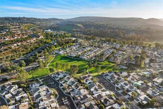 bird's eye view with a mountain view and a residential view