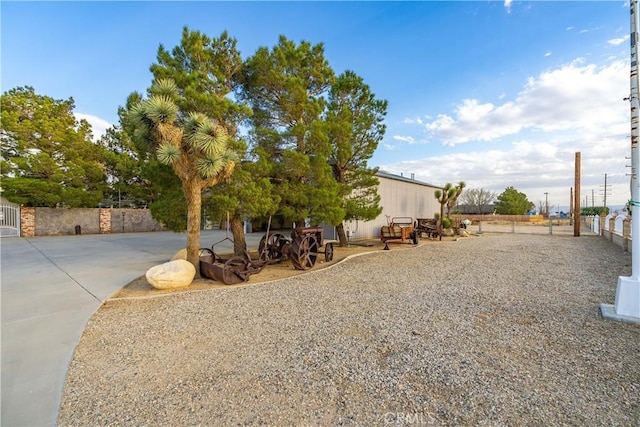 view of yard with fence