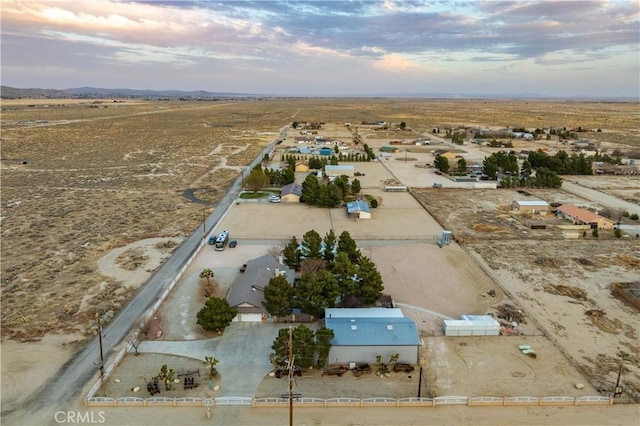 bird's eye view featuring a desert view