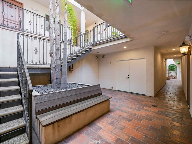 stairs with recessed lighting