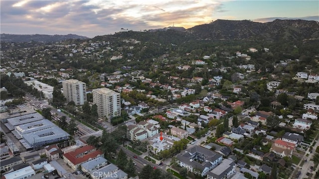 bird's eye view with a mountain view