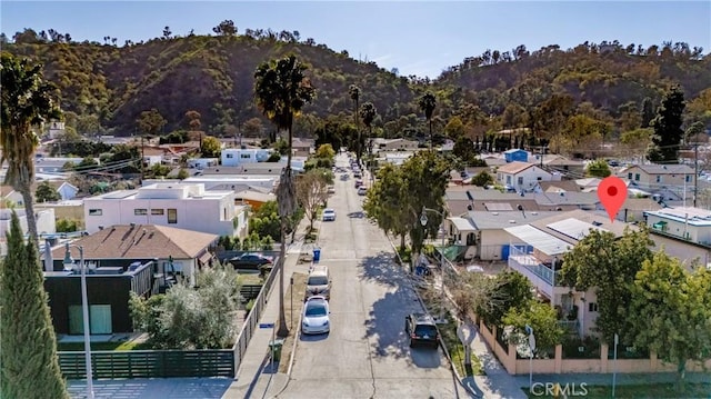 drone / aerial view with a residential view