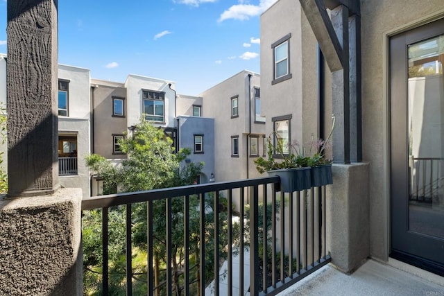 balcony featuring a residential view