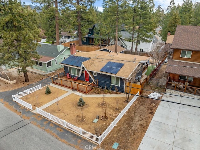 bird's eye view with a residential view