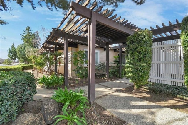 view of patio with a pergola