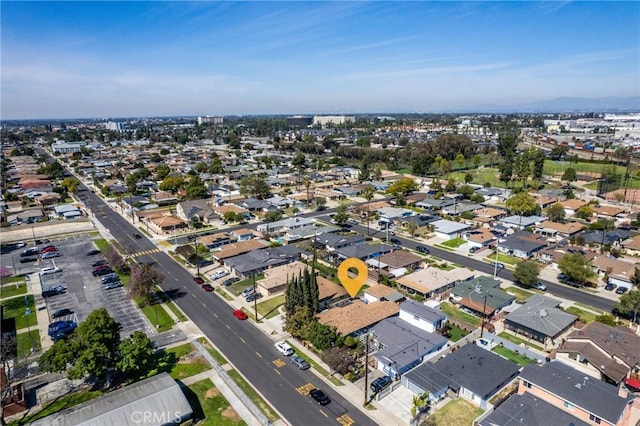 drone / aerial view with a residential view