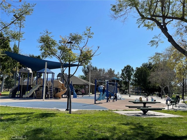 community playground with a yard