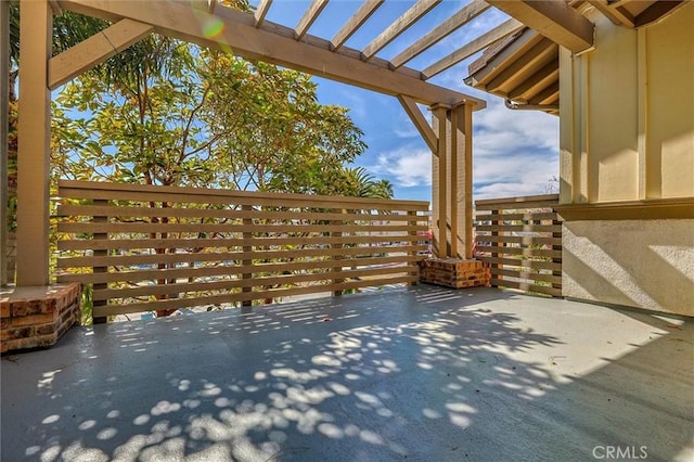 view of patio with a pergola