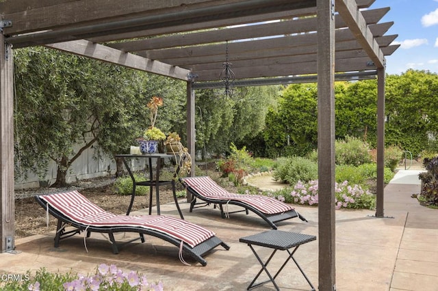 view of patio / terrace with a pergola