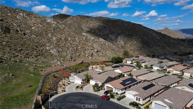 bird's eye view featuring a residential view and a mountain view