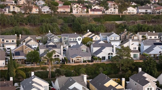 aerial view with a residential view