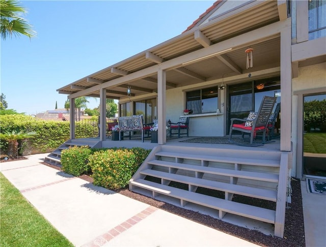 view of patio / terrace featuring covered porch