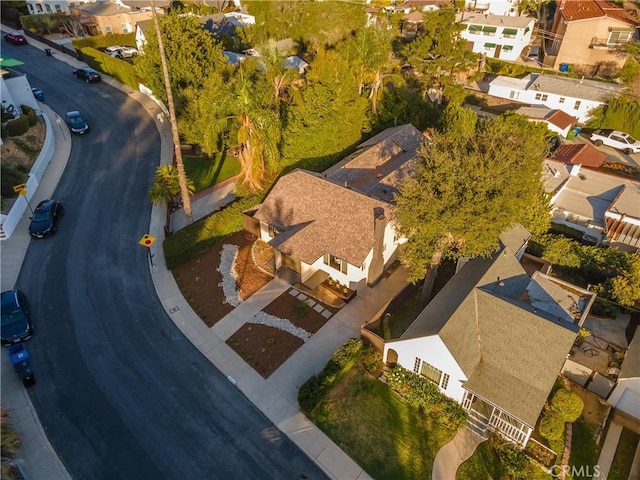 drone / aerial view with a residential view