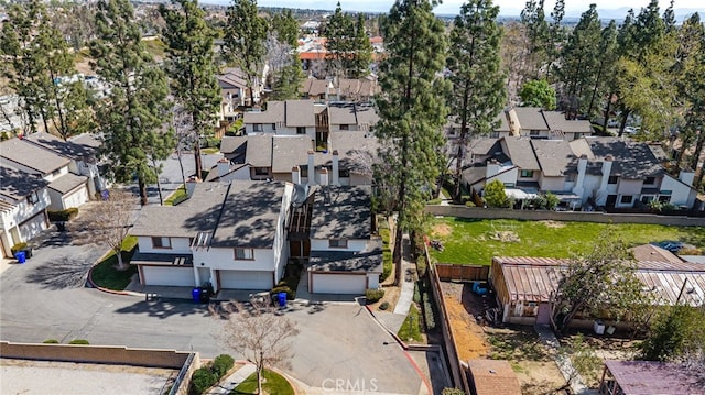 drone / aerial view with a residential view