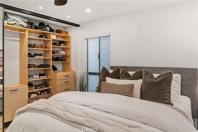 bedroom featuring recessed lighting