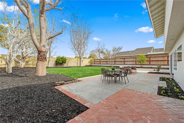 view of patio / terrace featuring a fenced backyard