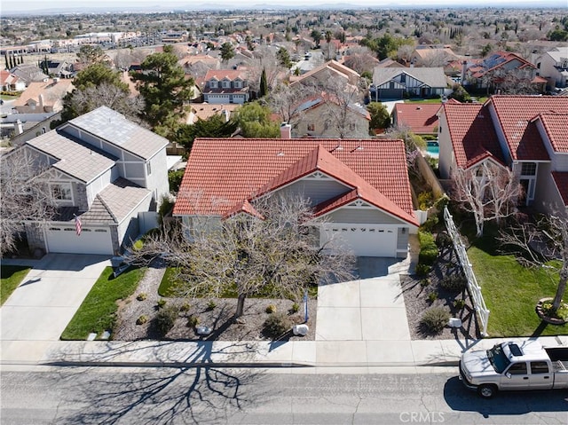 bird's eye view with a residential view