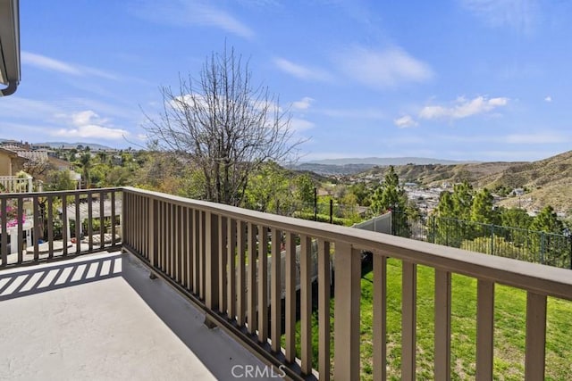 balcony with a mountain view