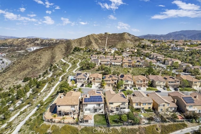 birds eye view of property featuring a residential view and a mountain view