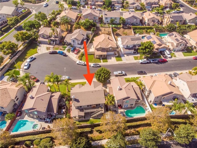 aerial view with a residential view