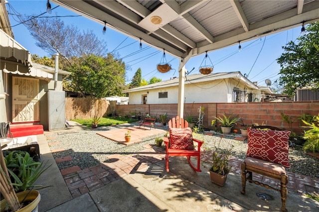 view of patio / terrace with a fenced backyard