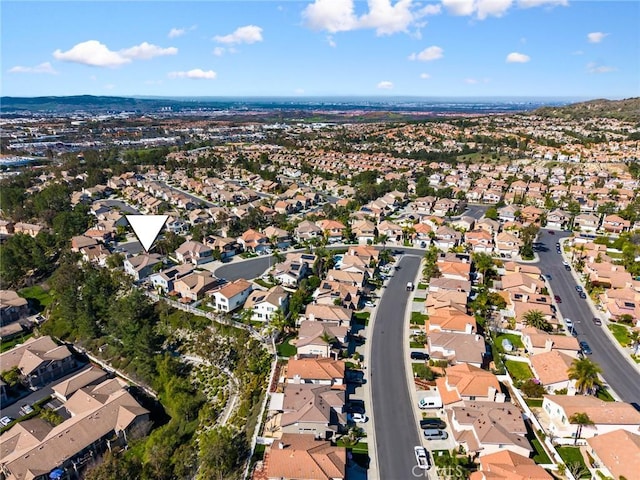 bird's eye view with a residential view