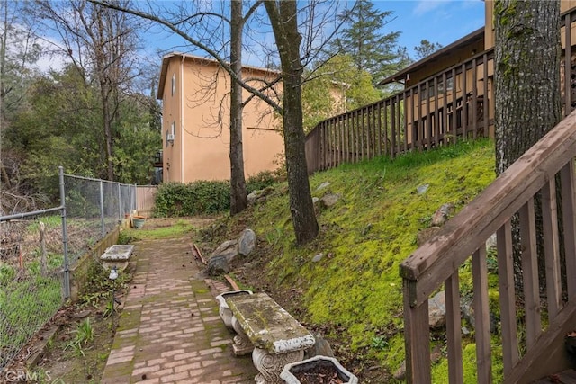 view of yard with fence