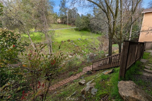 view of yard featuring a deck