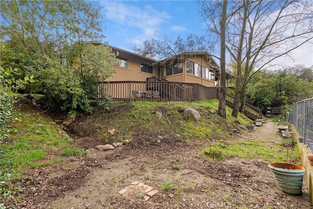 view of yard with fence