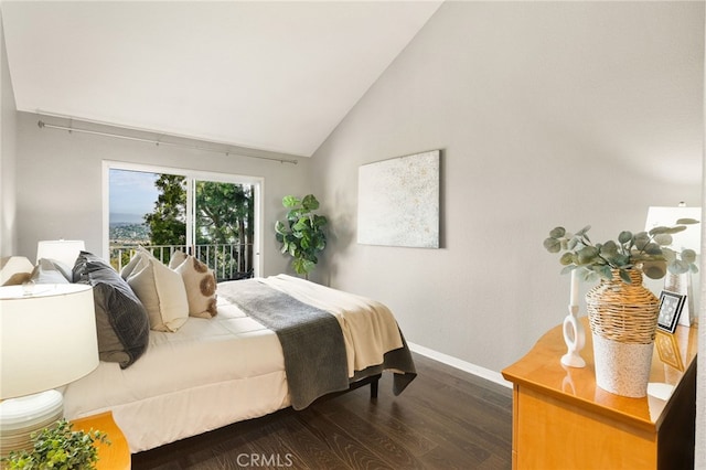 29416 Port Royal Way, Laguna Niguel, CA 92677 - bedroom with dark wood-type flooring, lofted ceiling, and baseboards