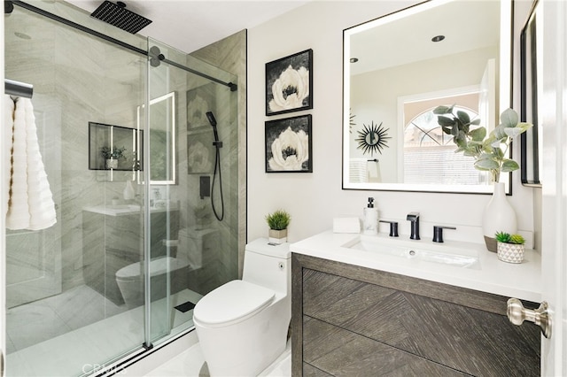 29416 Port Royal Way, Laguna Niguel, CA 92677 - bathroom featuring toilet, vanity, and a stall shower