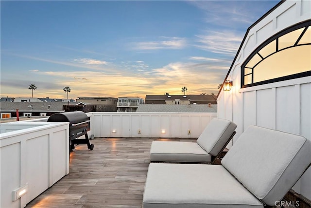 view of patio / terrace featuring a deck and area for grilling