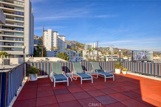 view of patio / terrace with a city view