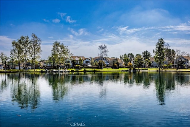 property view of water with a residential view