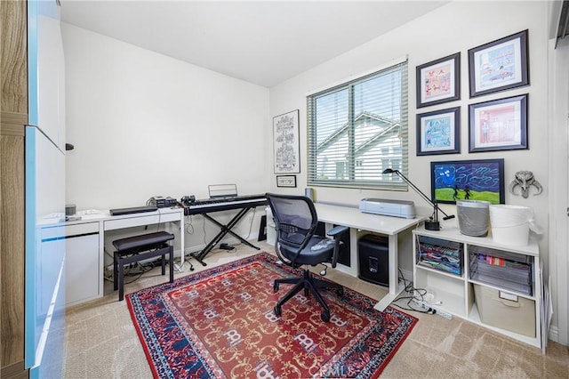 home office with carpet