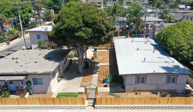 aerial view with a residential view