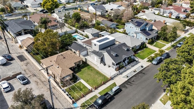 aerial view with a residential view