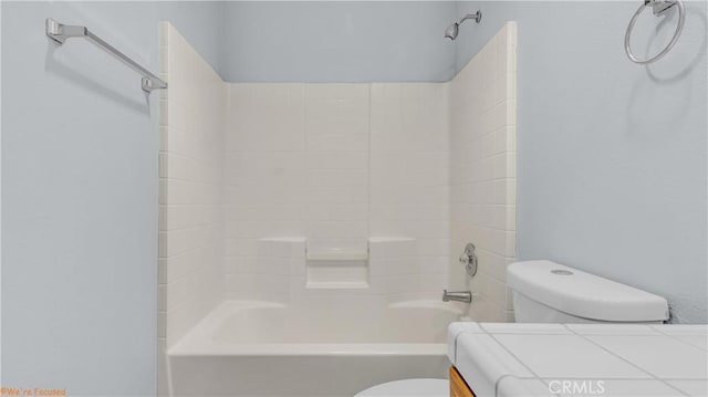 full bathroom with shower / bath combination and toilet