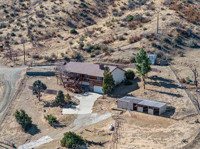 bird's eye view with view of desert