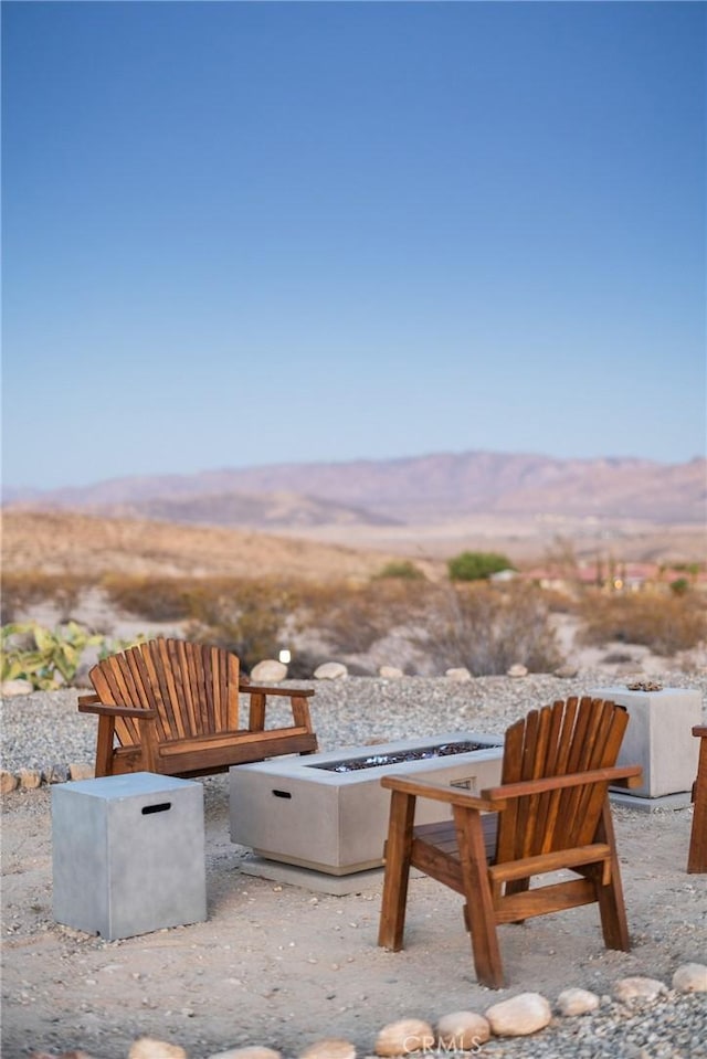 view of patio featuring a fire pit