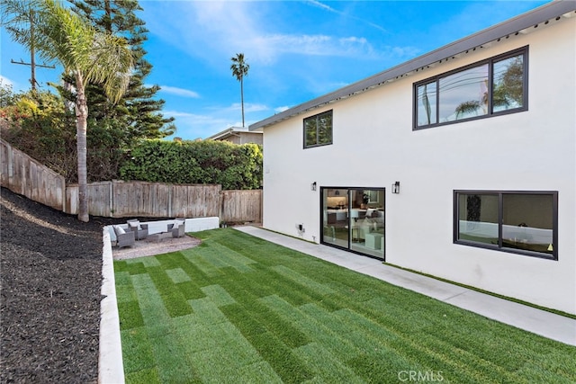 exterior space with a patio area and a fenced backyard