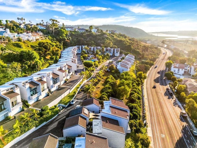 birds eye view of property with a residential view