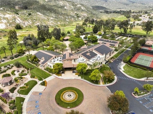 bird's eye view with a residential view and a mountain view