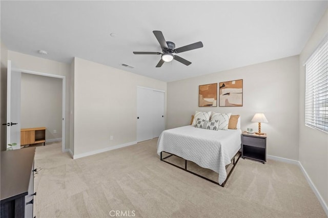 34720 Mustang Ln, Fallbrook, CA 92028 - bedroom featuring light colored carpet and a ceiling fan