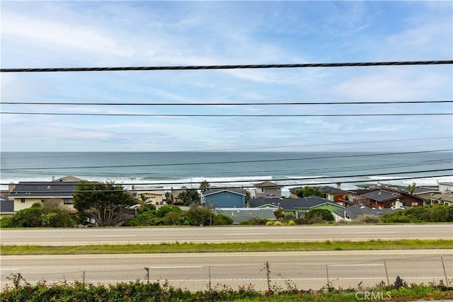 property view of water with fence