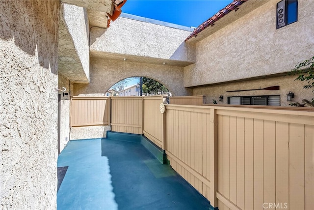 view of patio with a fenced backyard